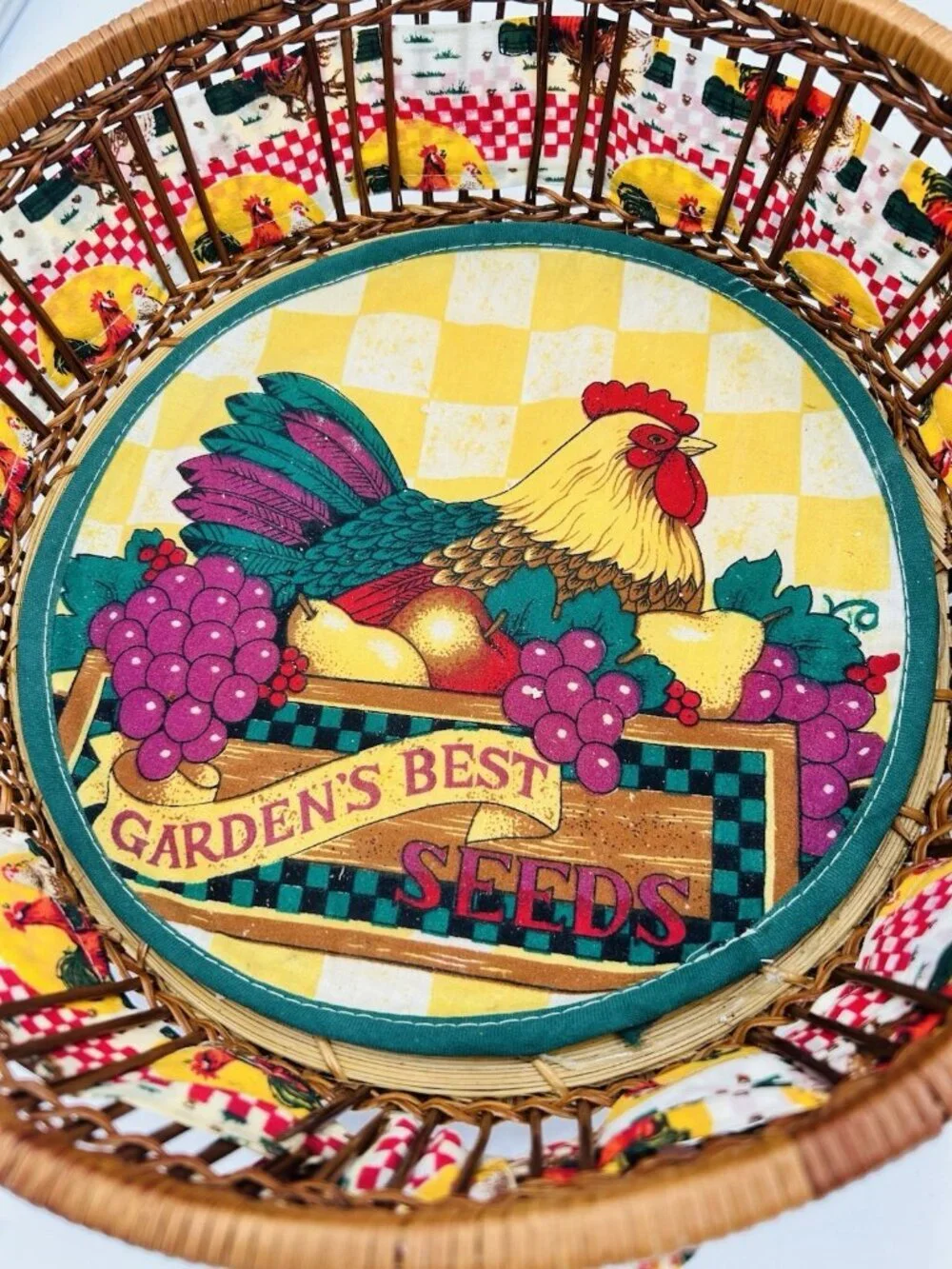 Vintage Country Wicker Rooster Chicken 12